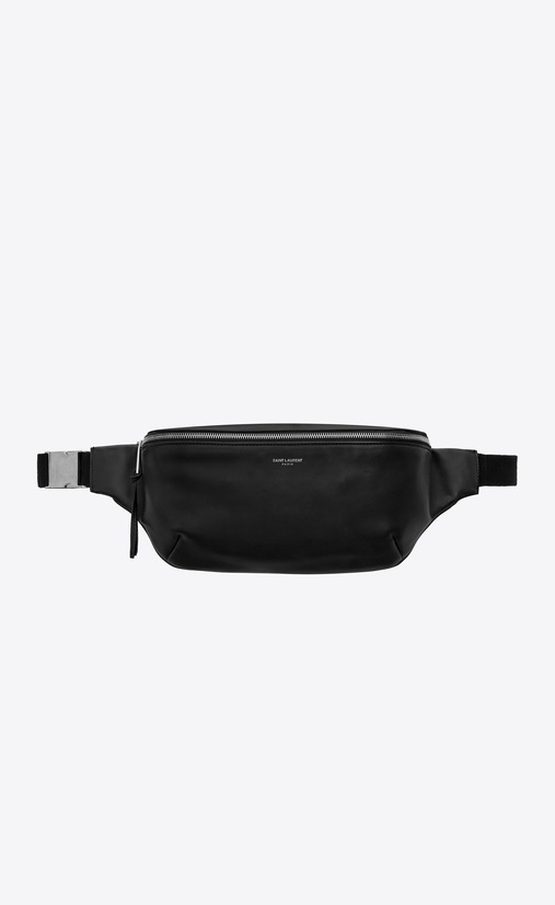 Gürteltasche aus schwarzem, weichem Leder